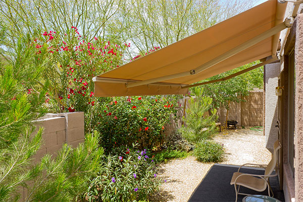 Retractable Awning Backyard Seating Area