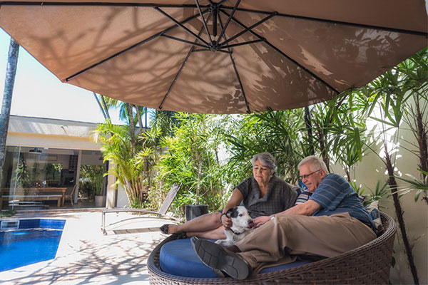 Large Area Freestanding Shade Umbrella, Backyard Living