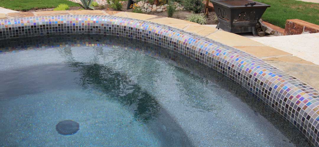 npt opal bronze alloy pool tile on rolled coping